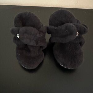 Zutano Fleece Baby Booties, black, 12 months